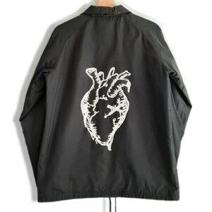 The Weeknd 2017 Tour XO Heart Logo Coach Windbreaker Jacket Shell B&W Sz S